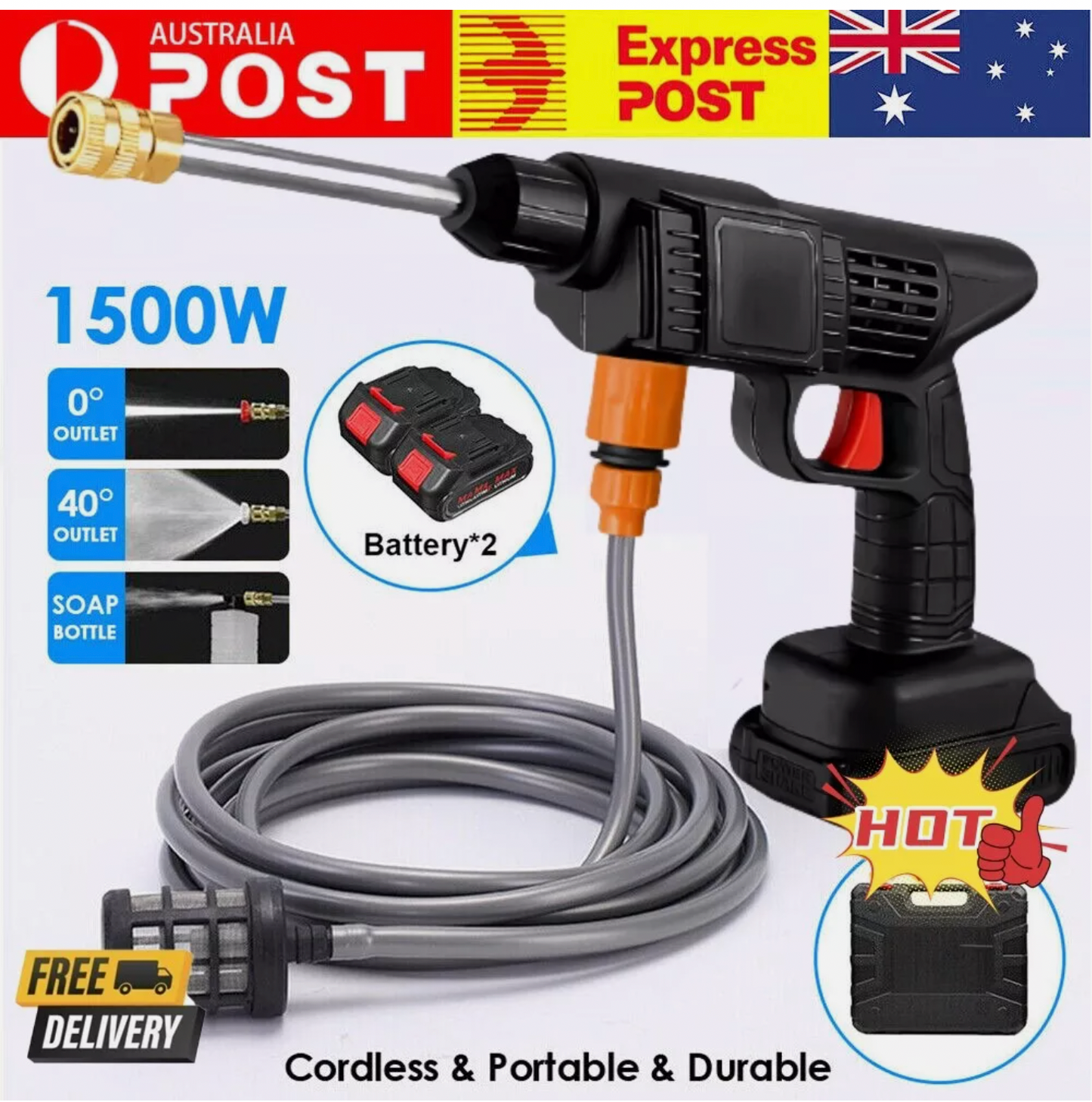 Cordless High Pressure Washer (with 2 FREE Batteries)